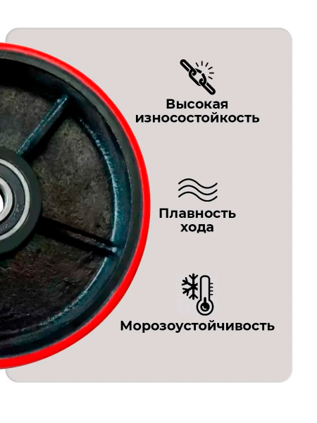 Колесо полиуретан 160х50 мм с подшипником для тележек гидравлических JC/DF-III/DB/BFC/AC(LH)