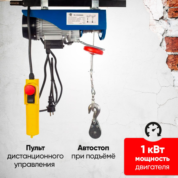 Таль электрическая TOR PA 600/1200 кг 12/6 м